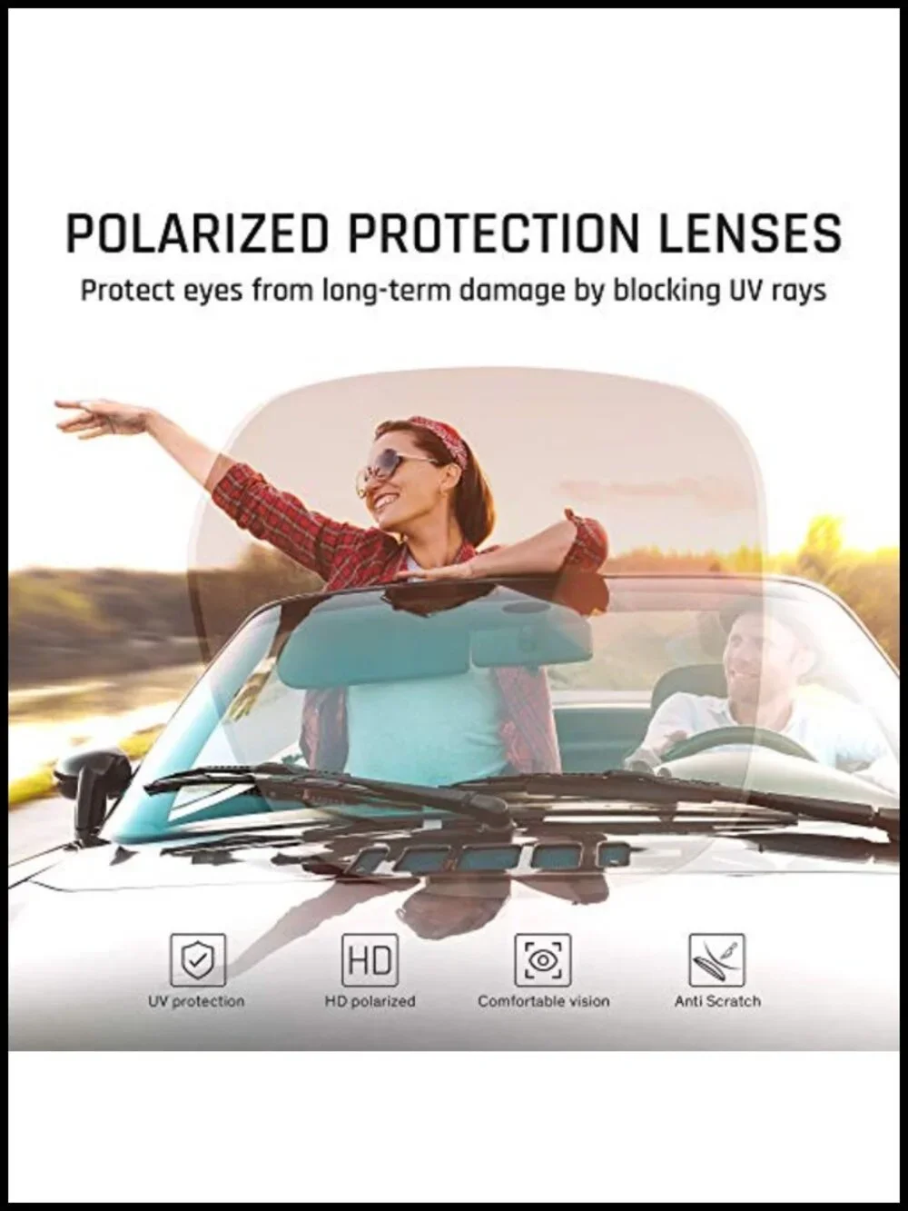 Oversized Square Polarized UV400 Protection Sports Sunglasses for Women